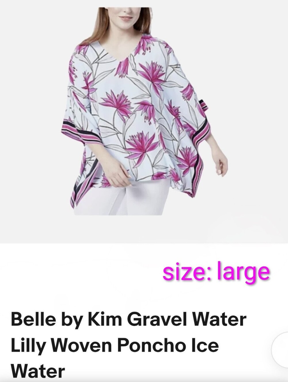 Belle by Kim Gravel  Water Lilly Woven Poncho Ice Water